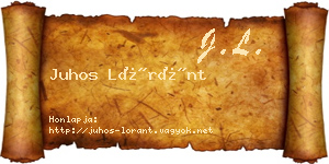 Juhos Lóránt névjegykártya